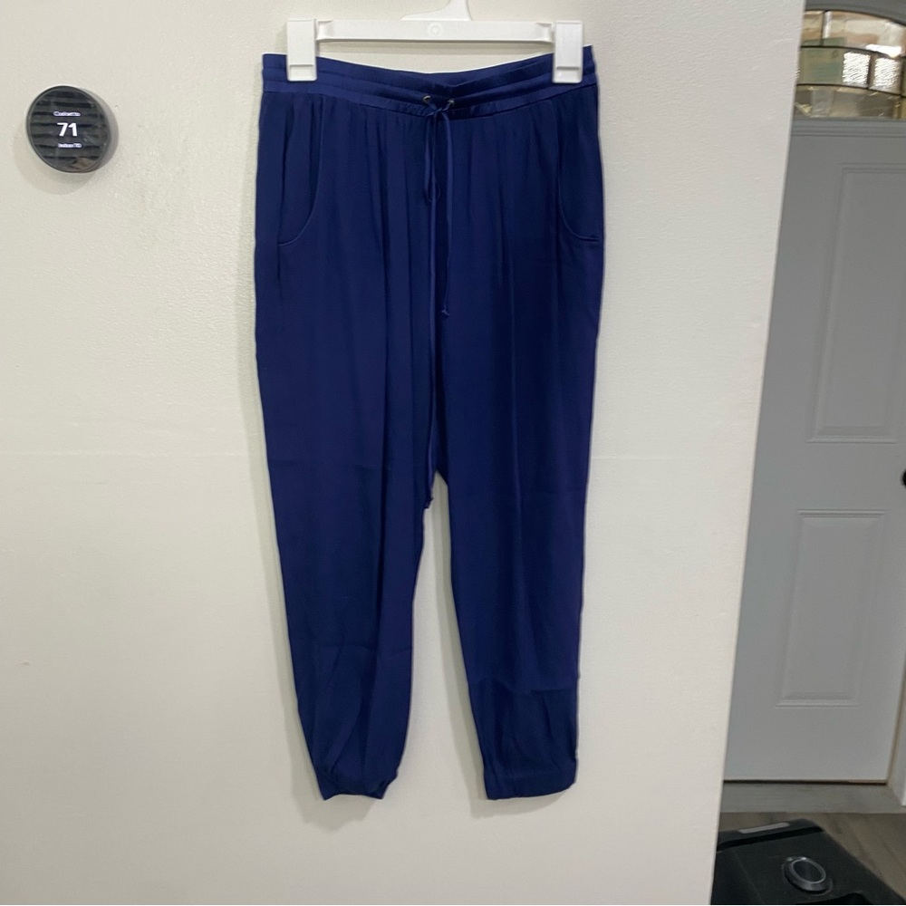 Ramy Brook Silk Blend‎ Joggers Blue Pull On Medium